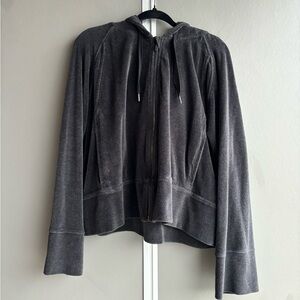 Lululemon Full Zip Size L/XL Grey Velour Loose Oversized Sleeves